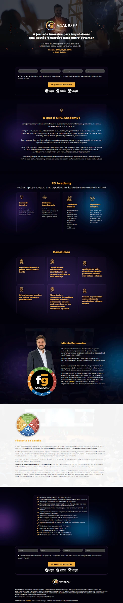 Captura de tela do projeto FG Academy